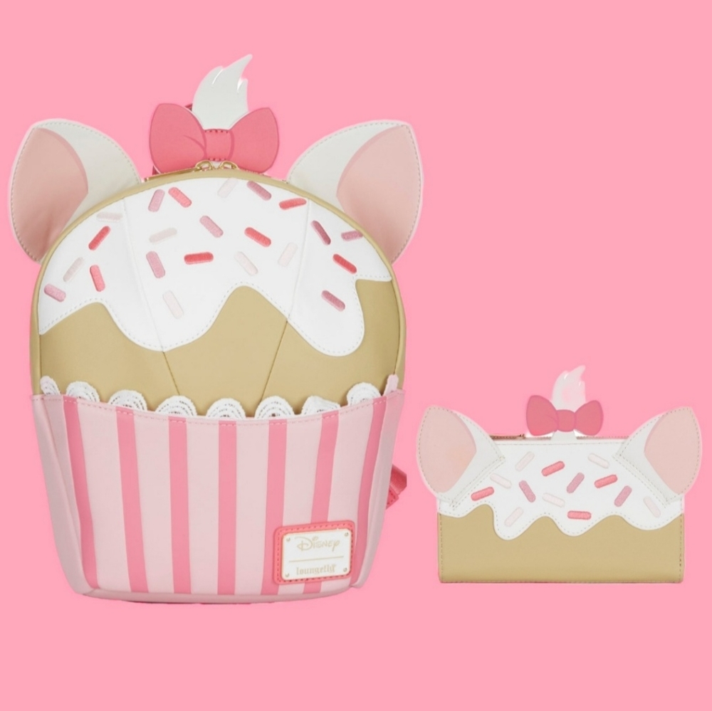 Loungefly Disney Set 💖 Marie Aristocats Cupcake Backpack & Wallet - Picture 1 of 5